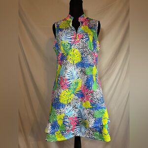 Emerald 18 Tropical Leaf & Cheetah Golf Dress 🌺⛳️